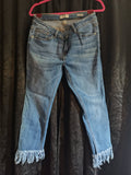 Judy Blue Cropped Fit Frayed Jeans