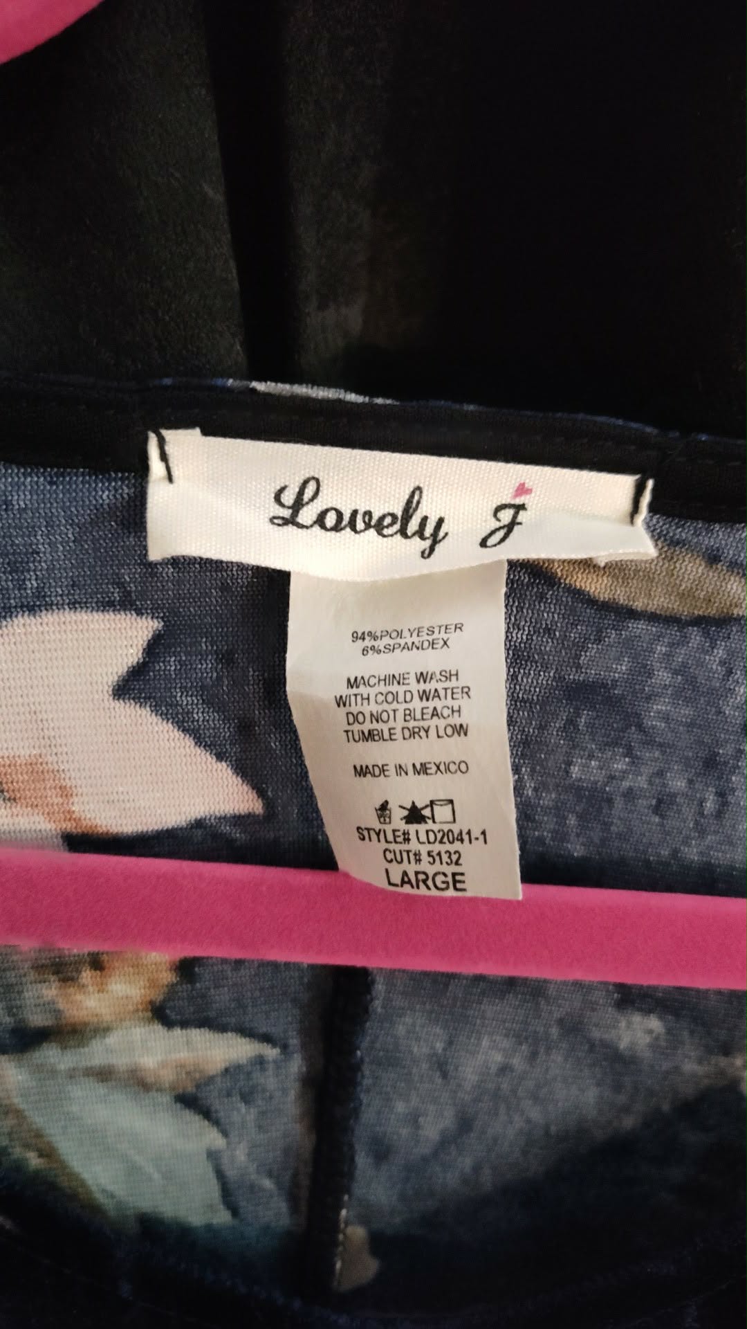 Lovely J Floral Velvet Tunic Top