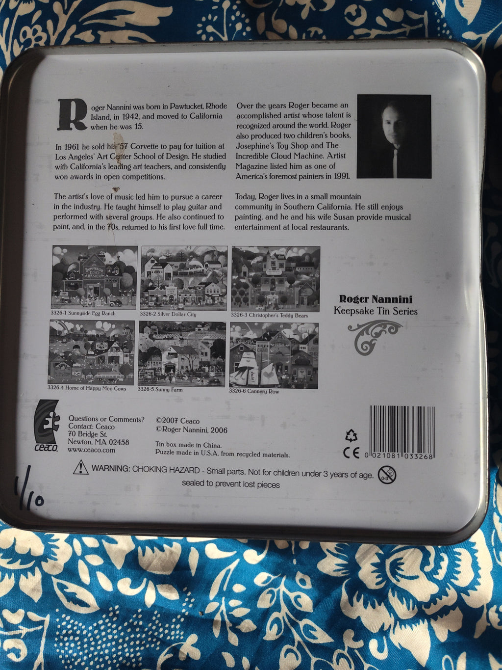 Roger Nannini's Home of Happy Moo Cows,collectible puzzle tin (1000pc)